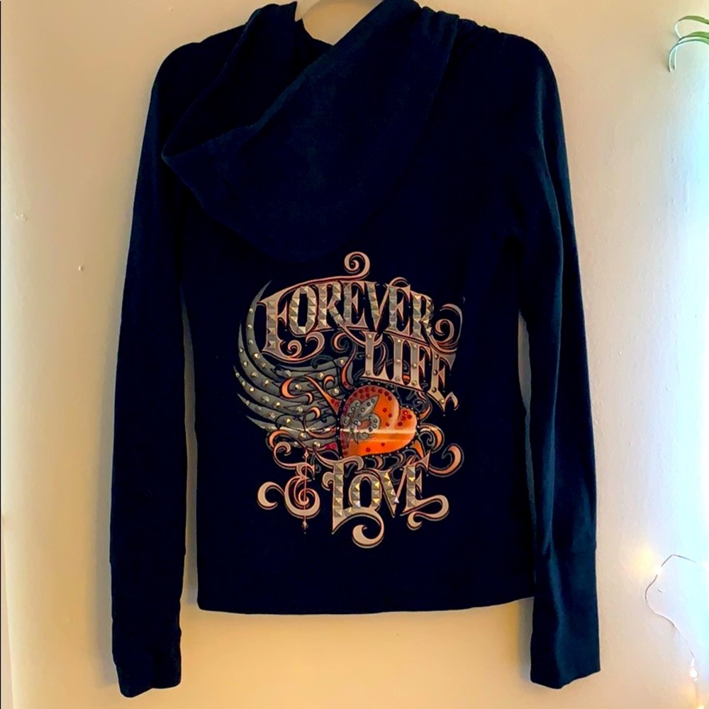 Bejeweled hooded jacket